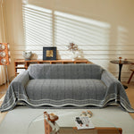 Reversible Herringbone Sofa Cover, 2-in-1 Classic British Throw Blanket for Couch