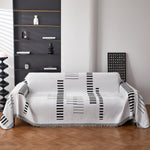 Reversible Chenille Couch Cover Blanket with Tassel Large Boho Futon Cover L Shaped Sectional Cover