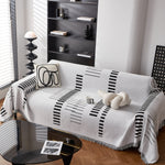 Reversible Chenille Couch Cover Blanket with Tassel Large Boho Futon Cover L Shaped Sectional Cover