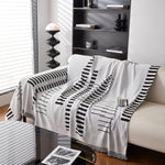 Reversible Chenille Couch Cover Blanket with Tassel Large Boho Futon Cover L Shaped Sectional Cover