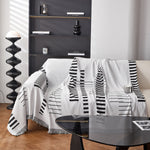 Reversible Chenille Couch Cover Blanket with Tassel Large Boho Futon Cover L Shaped Sectional Cover