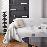 Reversible Chenille Couch Cover Blanket with Tassel Large Boho Futon Cover L Shaped Sectional Cover