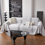 Reversible Chenille Couch Cover Blanket with Tassel Large Boho Futon Cover L Shaped Sectional Cover