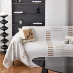 Reversible Chenille Couch Cover Blanket with Tassel Large Boho Futon Cover L Shaped Sectional Cover