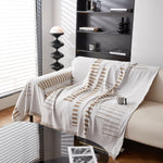 Reversible Chenille Couch Cover Blanket with Tassel Large Boho Futon Cover L Shaped Sectional Cover