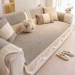 Dog Washable Sofa Protector Cover, Non-Slip Couch Slipcover with Soft Furry Trim
