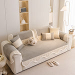 Dog Washable Sofa Protector Cover, Non-Slip Couch Slipcover with Soft Furry Trim