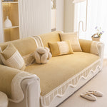 Dog Washable Sofa Protector Cover, Non-Slip Couch Slipcover with Soft Furry Trim