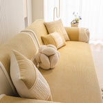 Dog Washable Sofa Protector Cover, Non-Slip Couch Slipcover with Soft Furry Trim