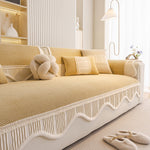 Dog Washable Sofa Protector Cover, Non-Slip Couch Slipcover with Soft Furry Trim