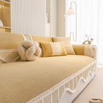 Dog Washable Sofa Protector Cover, Non-Slip Couch Slipcover with Soft Furry Trim