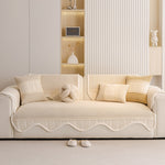 Dog Washable Sofa Protector Cover, Non-Slip Couch Slipcover with Soft Furry Trim