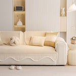 Dog Washable Sofa Protector Cover, Non-Slip Couch Slipcover with Soft Furry Trim