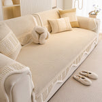 Dog Washable Sofa Protector Cover, Non-Slip Couch Slipcover with Soft Furry Trim