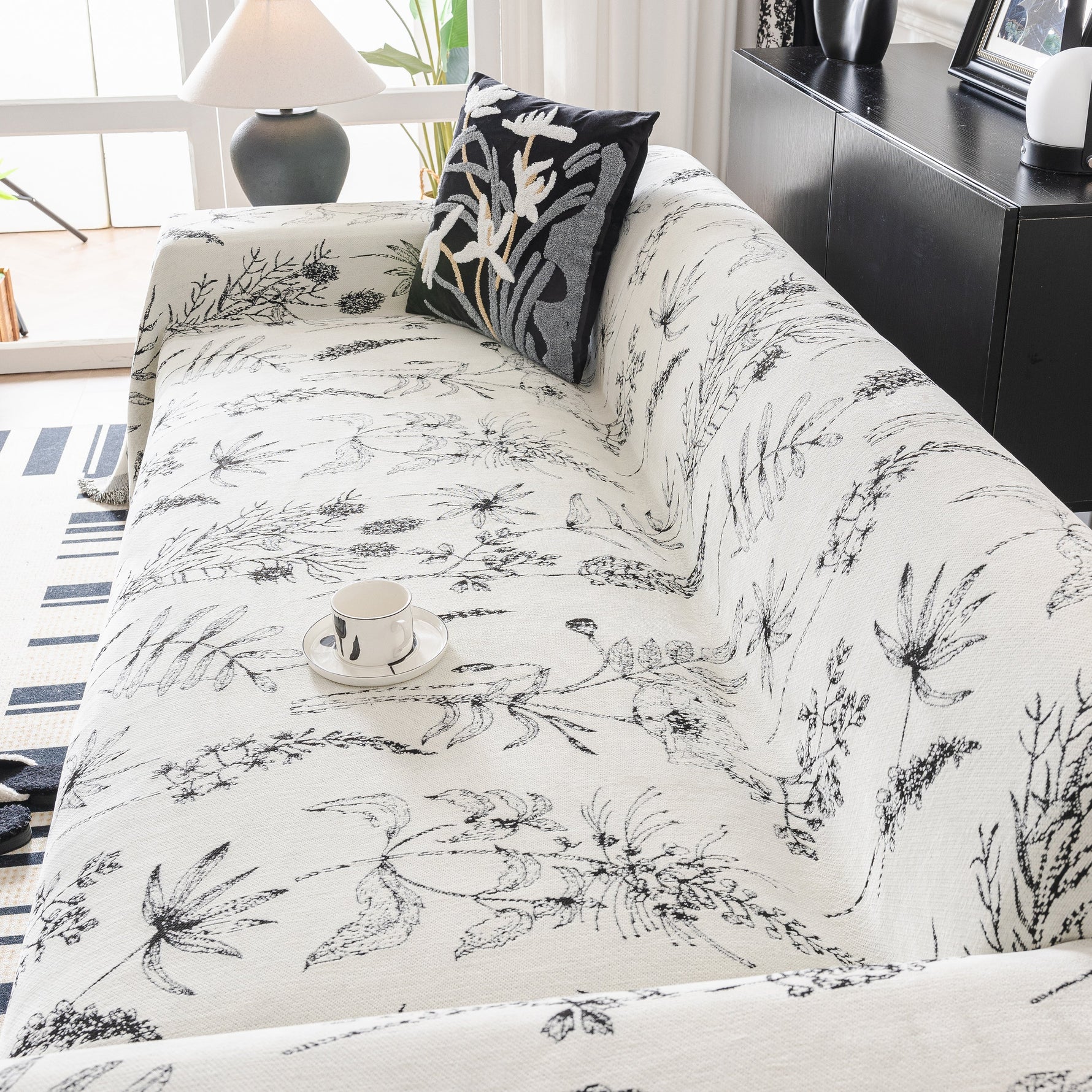 Chenille Giverny Couch Cover, Cozy Blankets for Sofa and Couch, Slip Covers for Couch Sectional