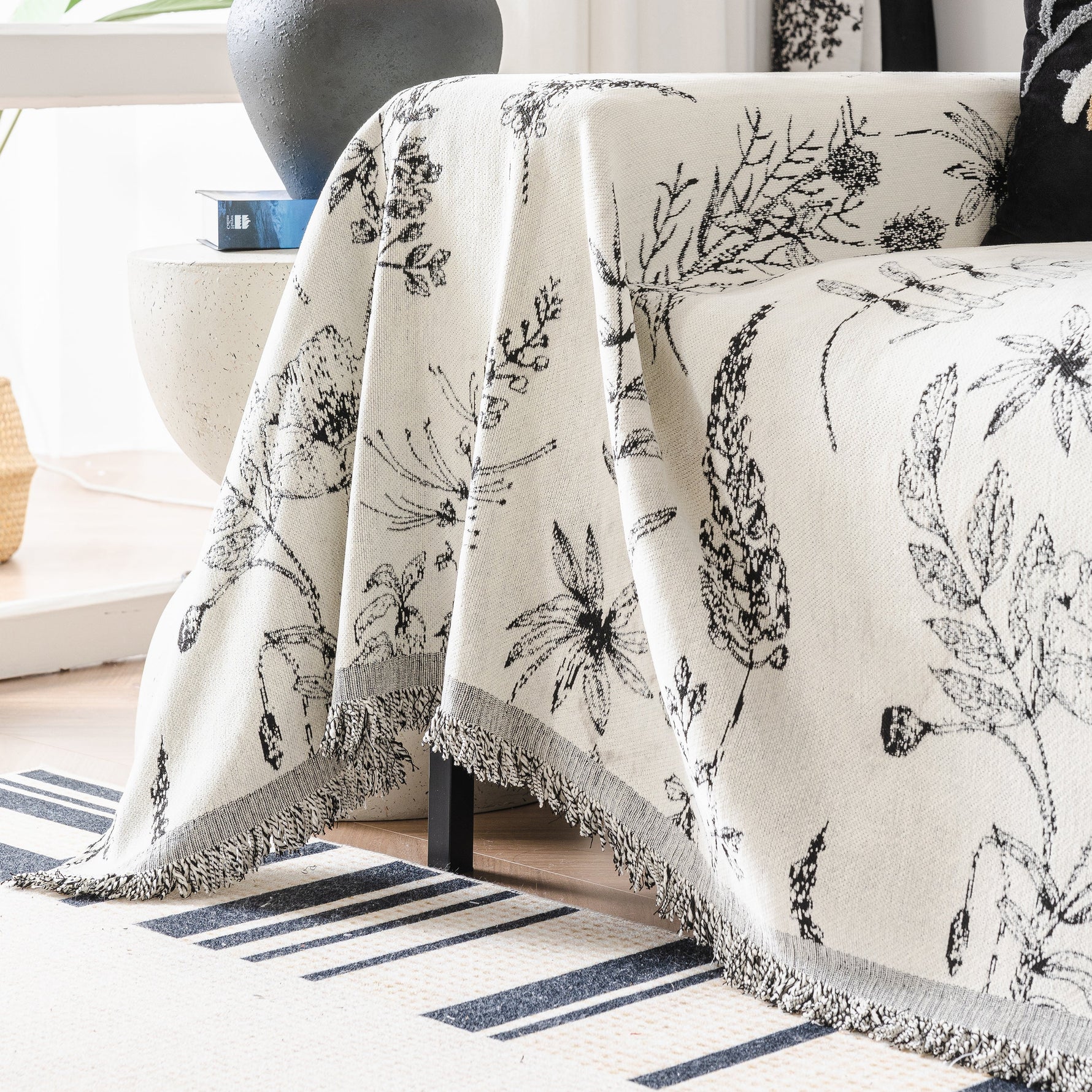 Chenille Giverny Couch Cover, Cozy Blankets for Sofa and Couch, Slip Covers for Couch Sectional