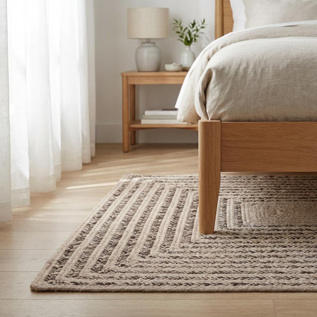 Raleigh Brown Cotton Braided Rug 6' x 9' #shape_Rectangle