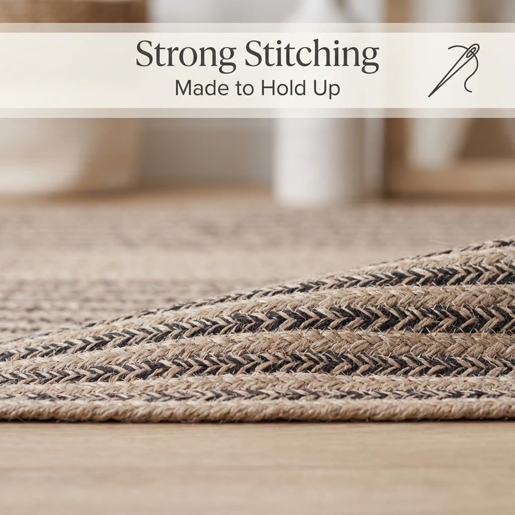 Raleigh Brown Cotton Braided Rug 20" X 30" #shape_Rectangle