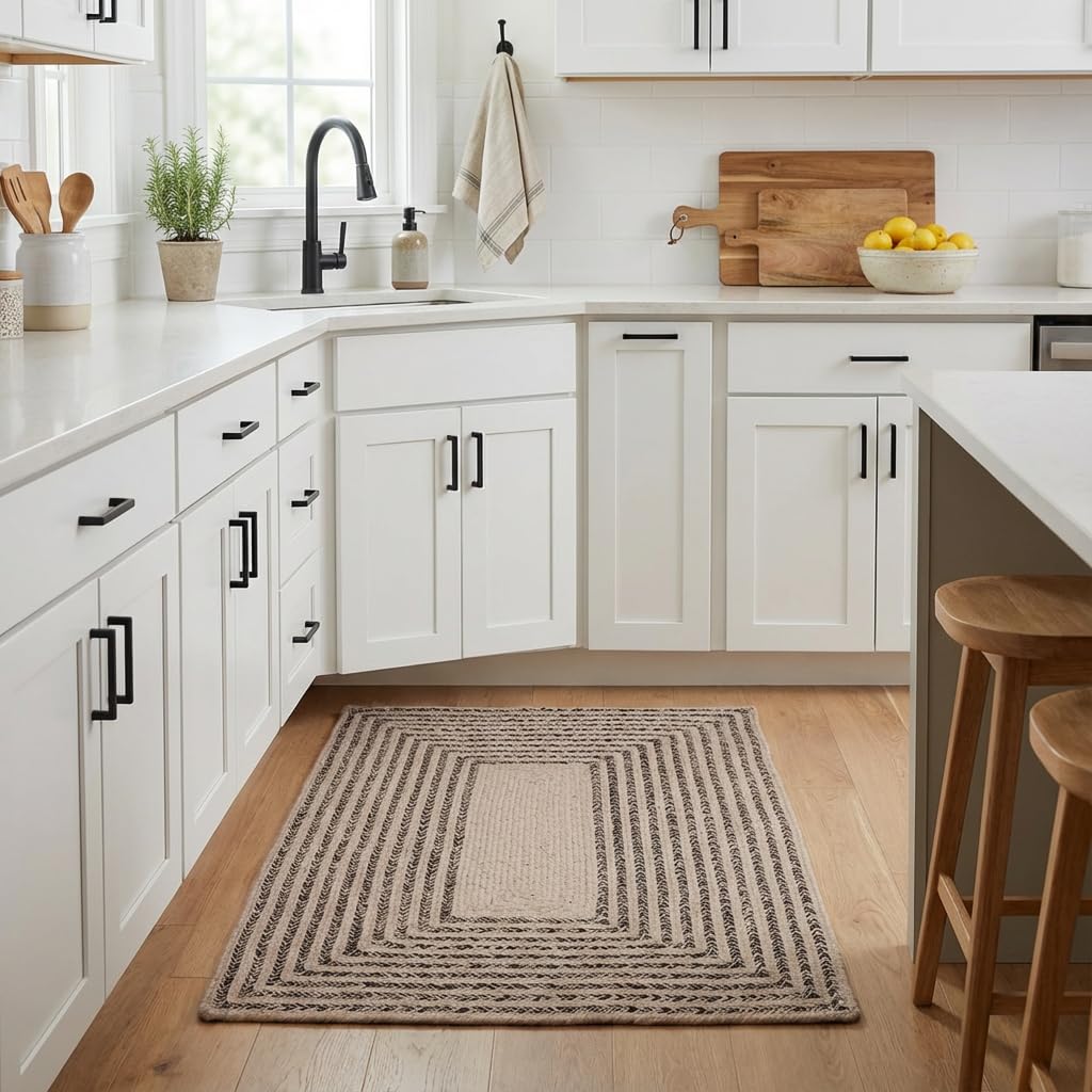Raleigh Brown Cotton Braided Rug 3' X 5' #shape_Rectangle