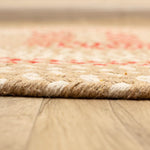 Beige Charming Braided Rug for Farmhouse Living Rooms and Bedroom