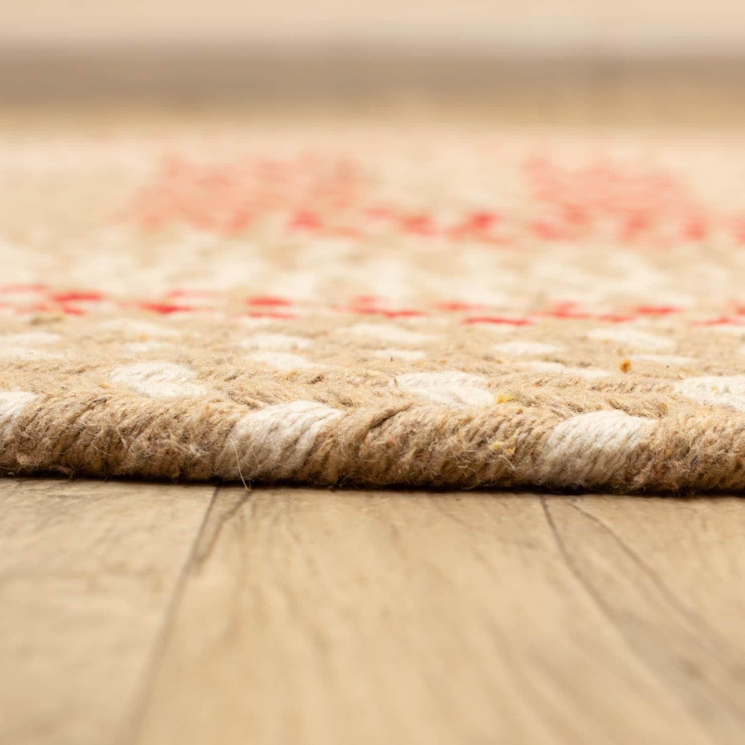 Beige Charming Braided Rug for Farmhouse Living Rooms and Bedroom
