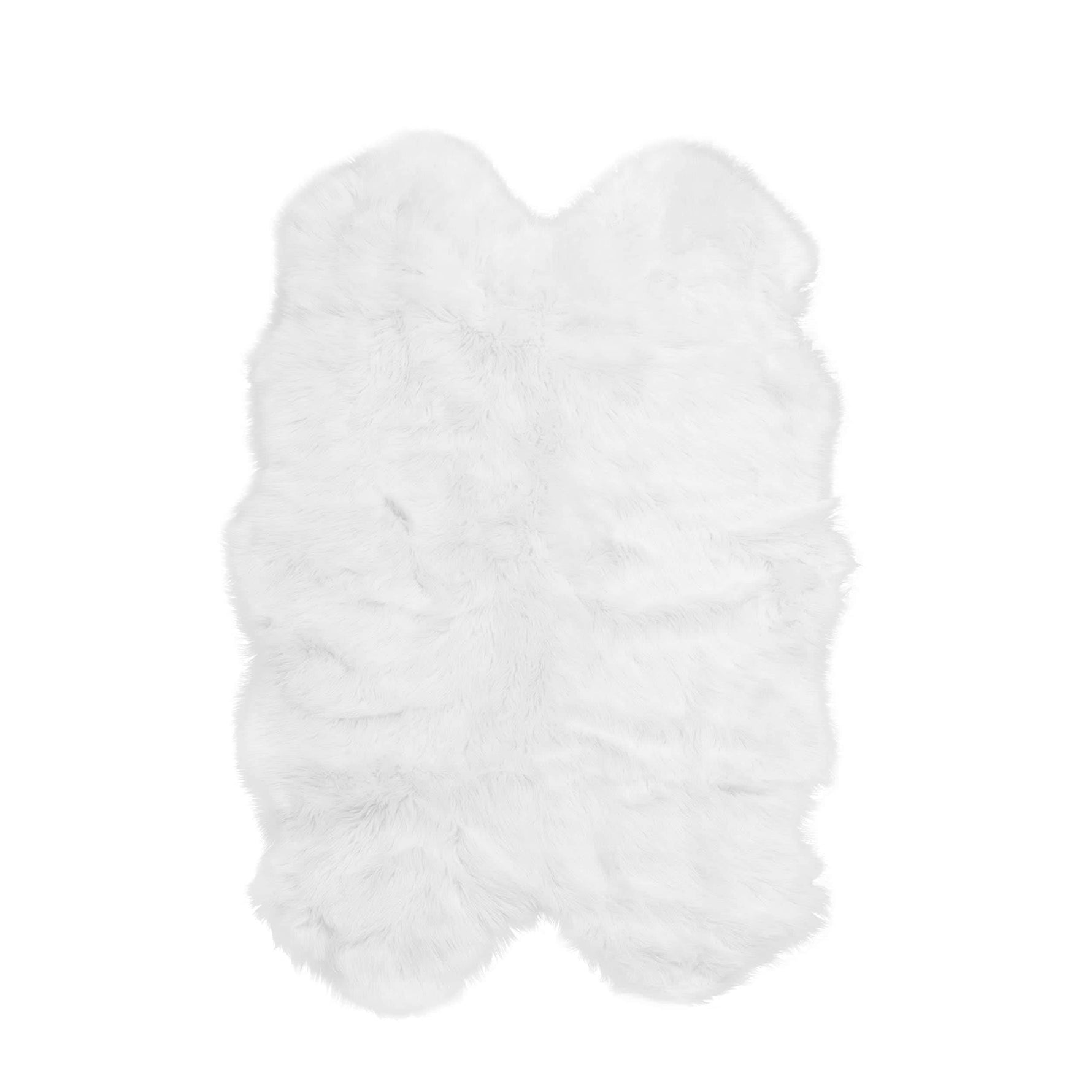 Ivory Serene Faux Fur Solid Fake Sheepskin Rug