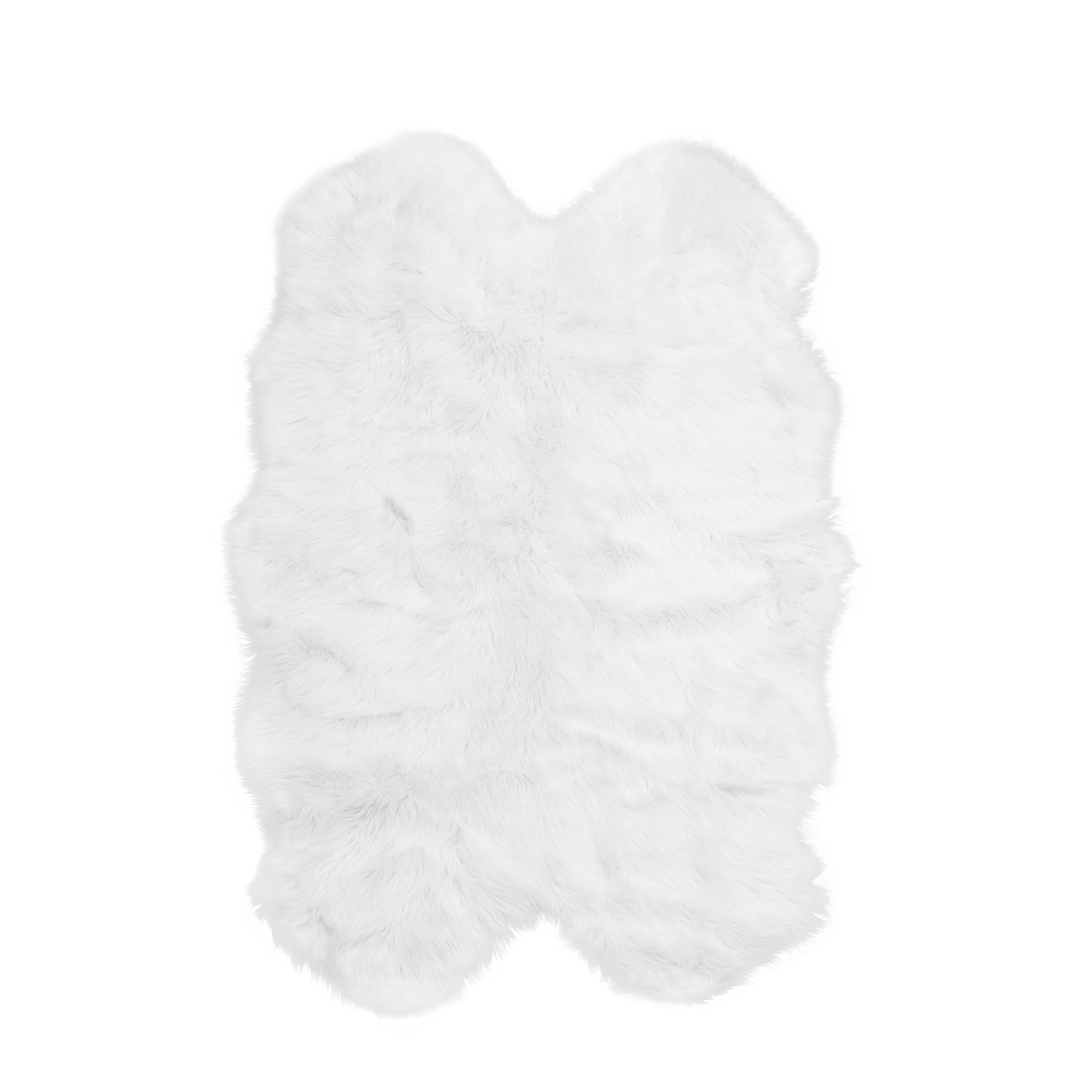 Ivory Serene Faux Fur Solid Fake Sheepskin Rug