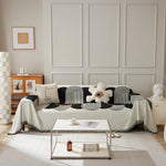 Soft Chenille Tassel Trim Sectional Sofa Protector Couch Covers for Cats Cozy Blanket Sofa Throws