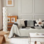 Soft Chenille Tassel Trim Sectional Sofa Protector Couch Covers for Cats Cozy Blanket Sofa Throws