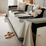 Soft Chenille Tassel Trim Sectional Sofa Protector Couch Covers for Cats Cozy Blanket Sofa Throws