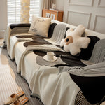 Soft Chenille Tassel Trim Sectional Sofa Protector Couch Covers for Cats Cozy Blanket Sofa Throws