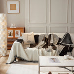 Soft Chenille Tassel Trim Sectional Sofa Protector Couch Covers for Cats Cozy Blanket Sofa Throws