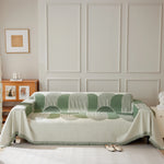 Soft Chenille Tassel Trim Sectional Sofa Protector Couch Covers for Cats Cozy Blanket Sofa Throws