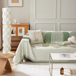 Soft Chenille Tassel Trim Sectional Sofa Protector Couch Covers for Cats Cozy Blanket Sofa Throws