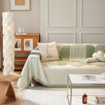 Soft Chenille Tassel Trim Sectional Sofa Protector Couch Covers for Cats Cozy Blanket Sofa Throws