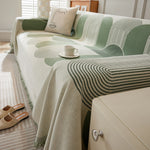 Soft Chenille Tassel Trim Sectional Sofa Protector Couch Covers for Cats Cozy Blanket Sofa Throws