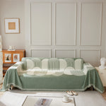 Soft Chenille Tassel Trim Sectional Sofa Protector Couch Covers for Cats Cozy Blanket Sofa Throws