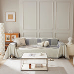 Soft Chenille Tassel Trim Sectional Sofa Protector Couch Covers for Cats Cozy Blanket Sofa Throws