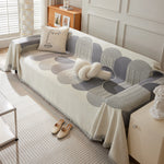 Soft Chenille Tassel Trim Sectional Sofa Protector Couch Covers for Cats Cozy Blanket Sofa Throws