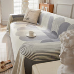 Soft Chenille Tassel Trim Sectional Sofa Protector Couch Covers for Cats Cozy Blanket Sofa Throws