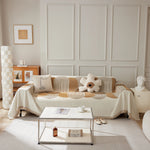 Soft Chenille Tassel Trim Sectional Sofa Protector Couch Covers for Cats Cozy Blanket Sofa Throws