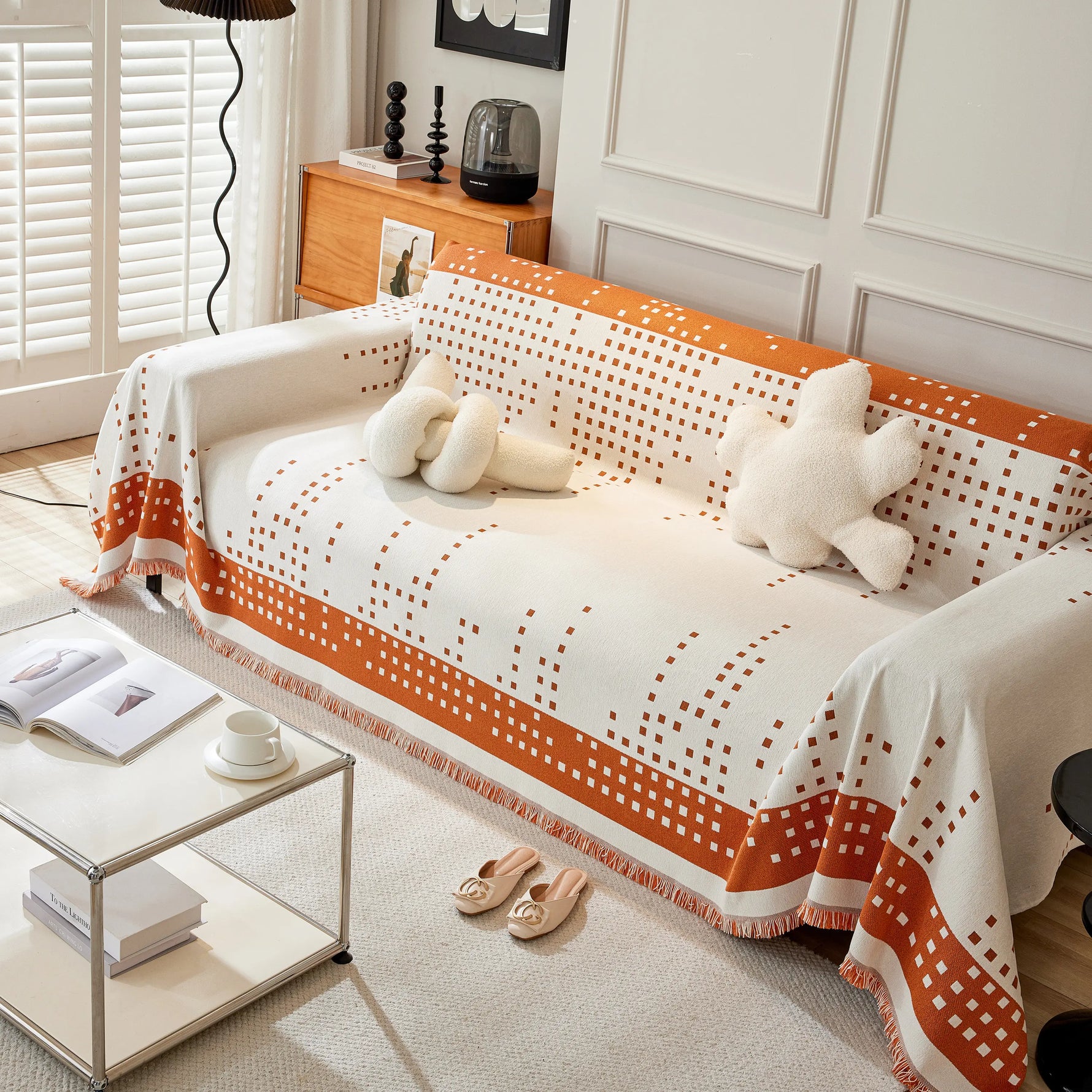 Reversible Chenille Sofa Covers for Pets, Large Throw Blanket for Couch, Blanket on The Sofa