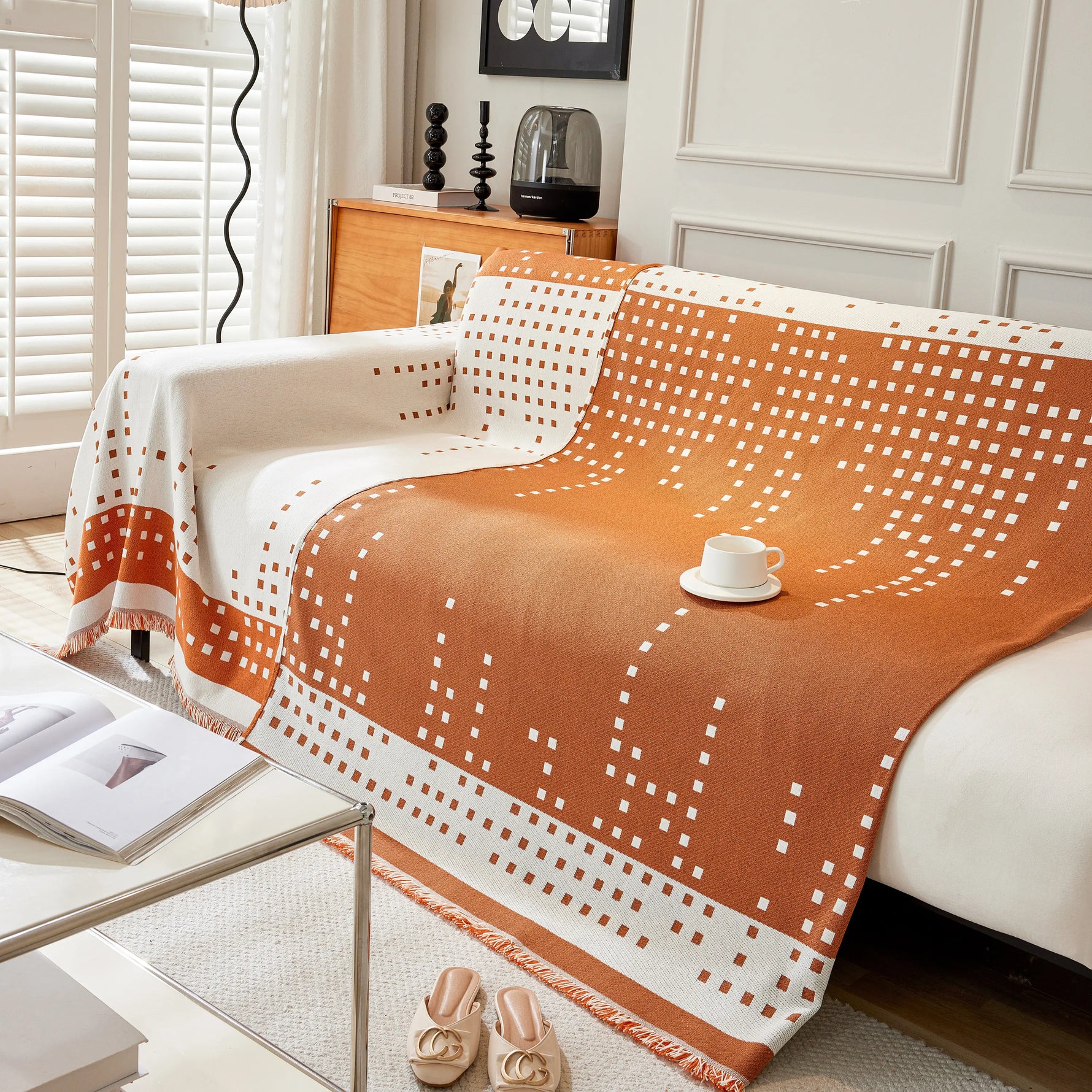 Reversible Chenille Sofa Covers for Pets, Large Throw Blanket for Couch, Blanket on The Sofa