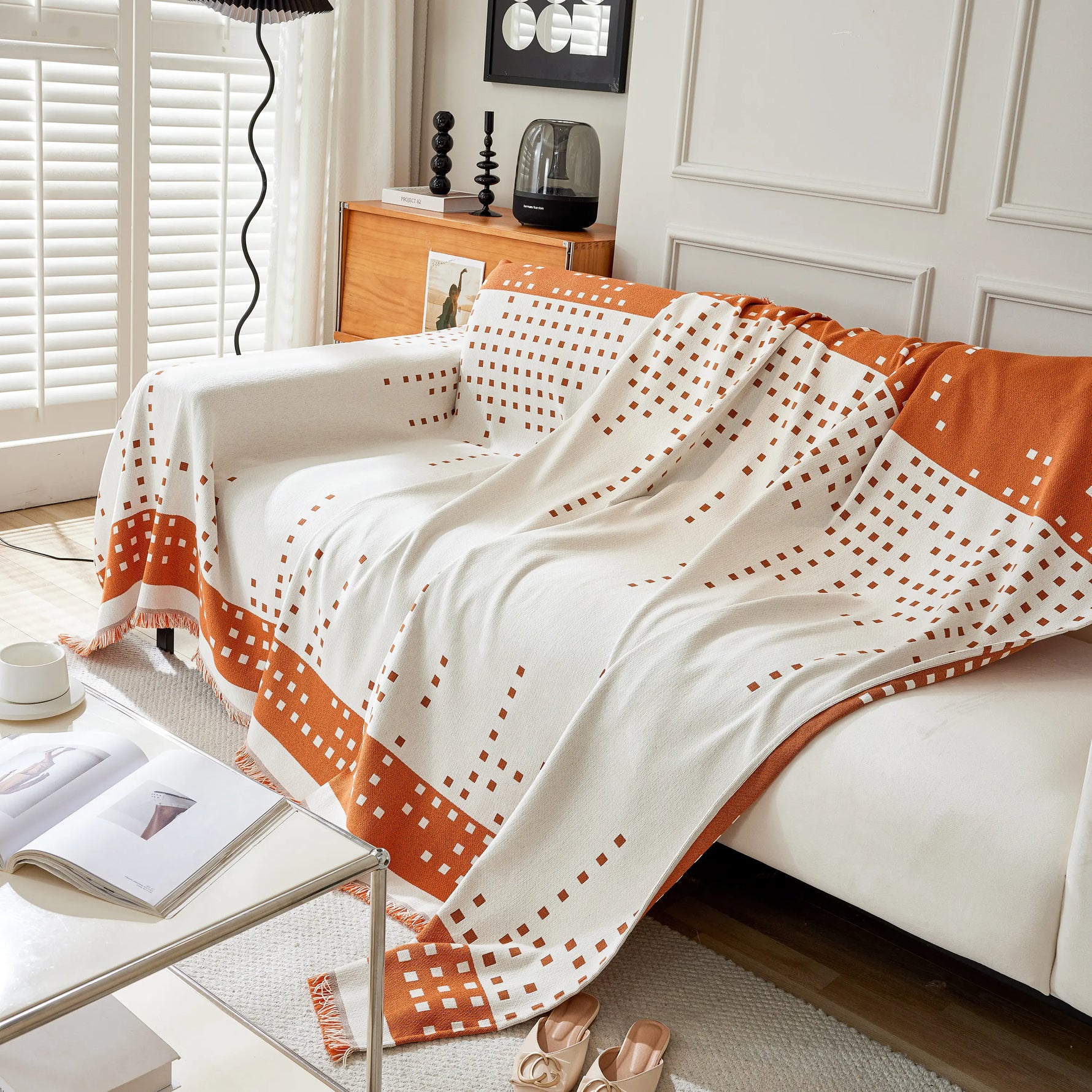 Reversible Chenille Sofa Covers for Pets, Large Throw Blanket for Couch, Blanket on The Sofa