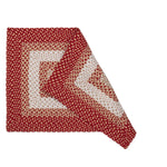 Red, Cream Braided Rug - Soft Cotton Bordered Area Rug for Rustic Farmhouses