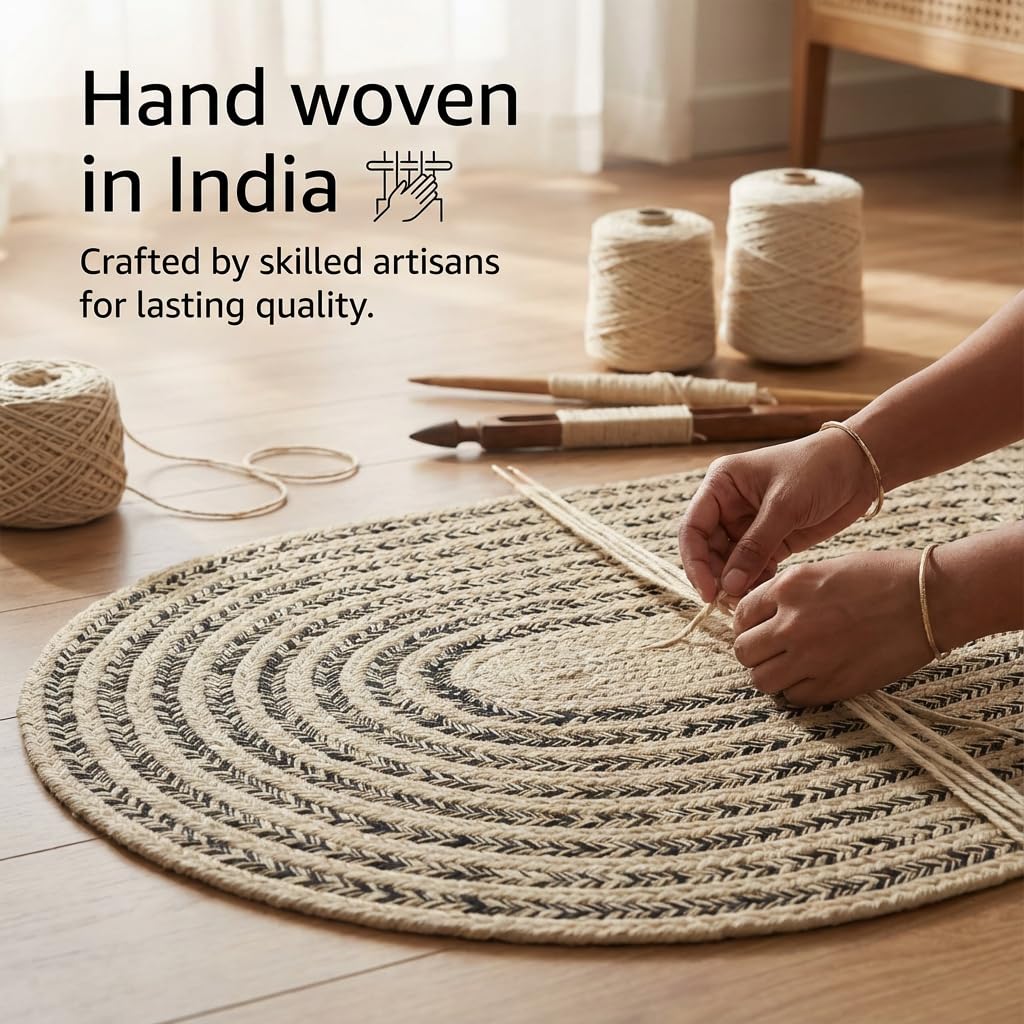 Raleigh Brown Cotton Braided Rug 20" X 30" #shape_Oval