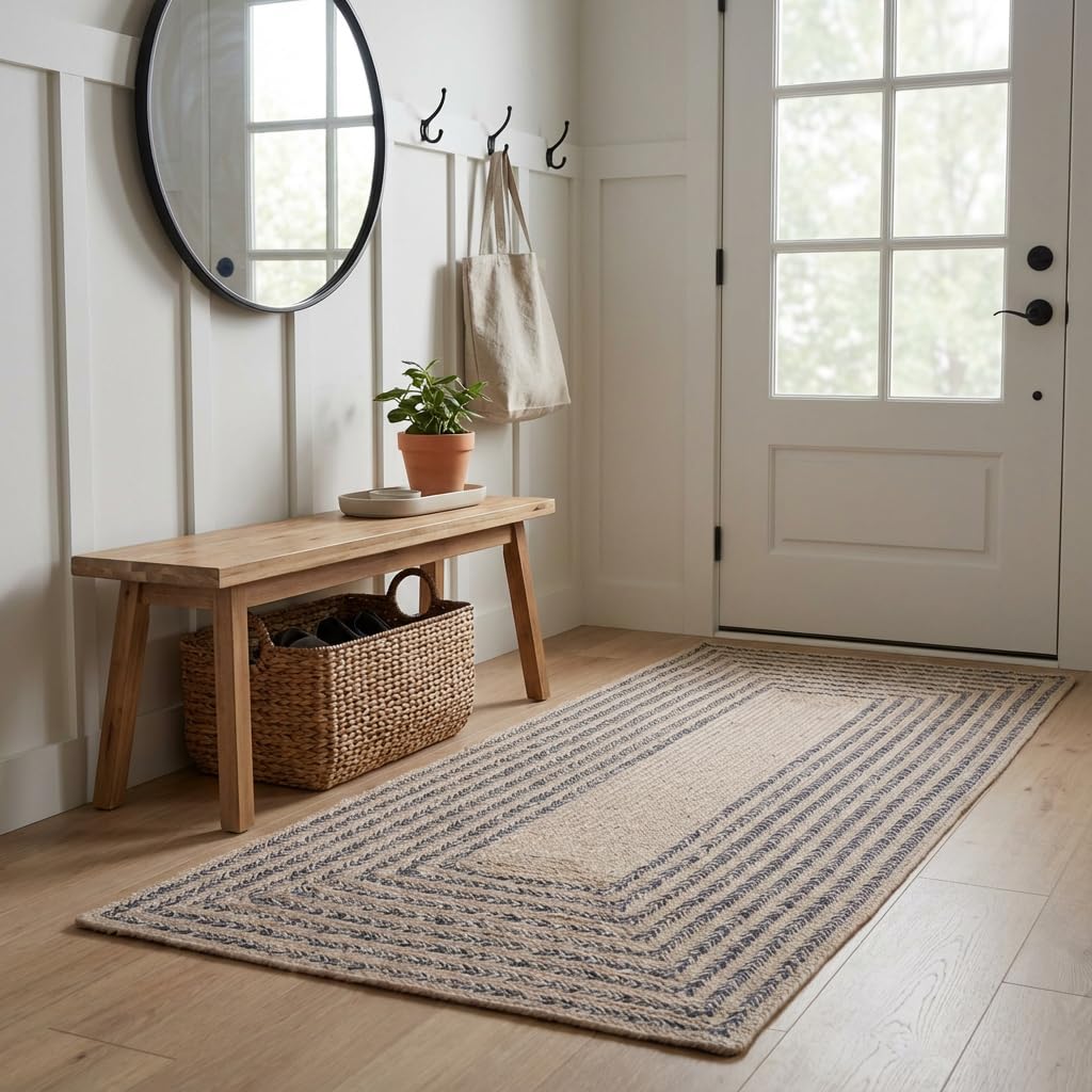 Raleigh Charcoal Cotton Braided Rug 3' X 5' #shape_Rectangle