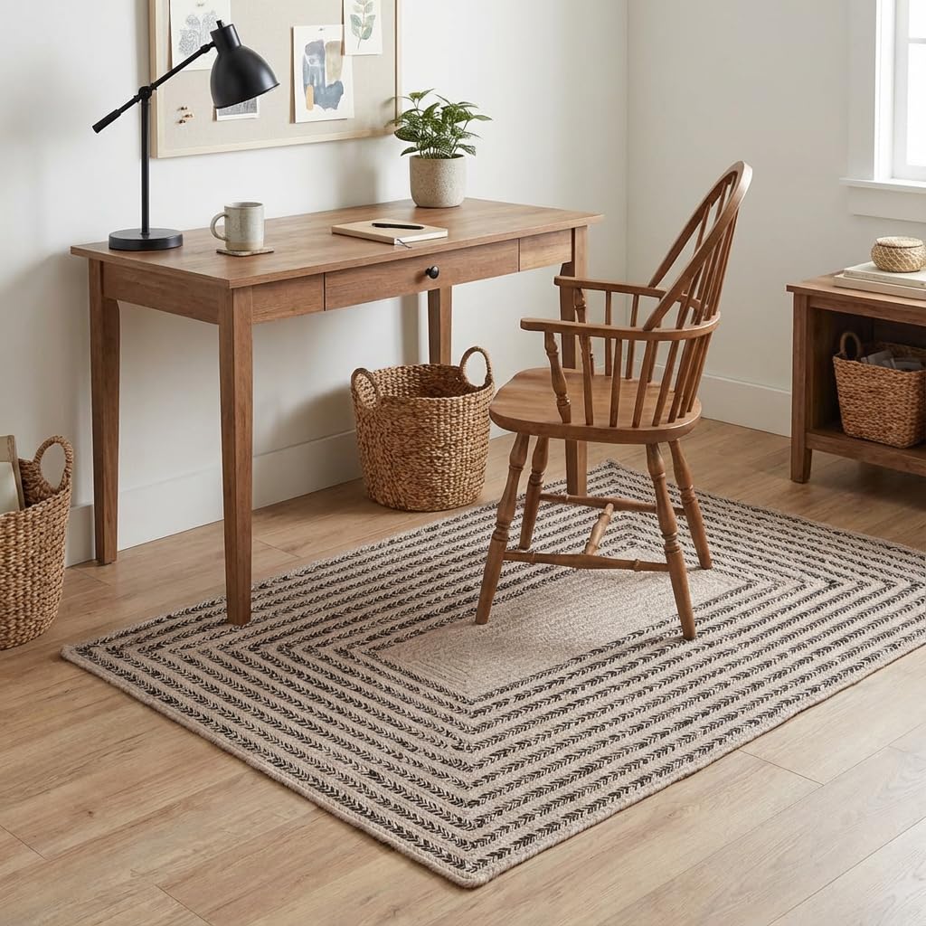 Raleigh Brown Cotton Braided Rug 3' X 5' #shape_Rectangle