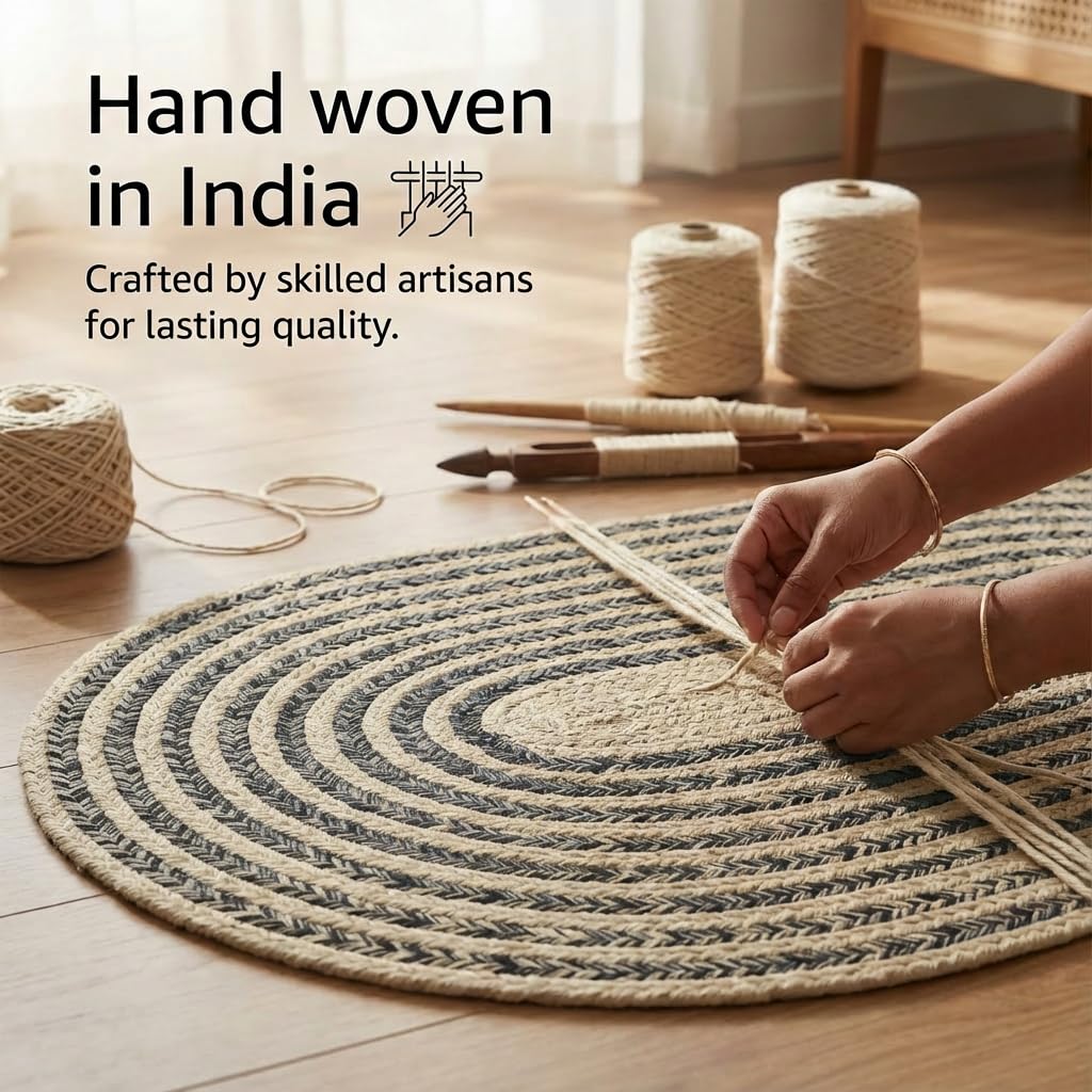 Raleigh Charcoal Cotton Braided Rug 20" X 30" #shape_Oval