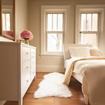 Ivory Serene Faux Fur Solid Fake Sheepskin Rug